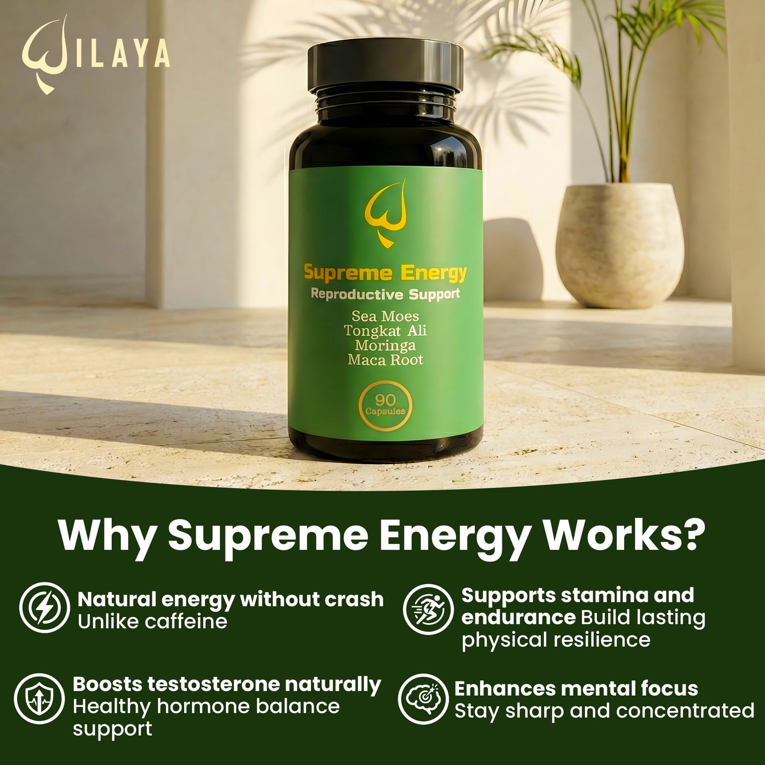 Supreme Energy (Libido and Reproductive Support - Tongkat Ali, Moringa, Maca and Sea Moss)